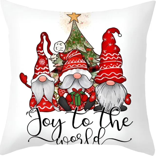 Allbag Kerst Kussenhoes Decoratief met Sneeuwpoppen en Kerstboom Wit, rood, groen