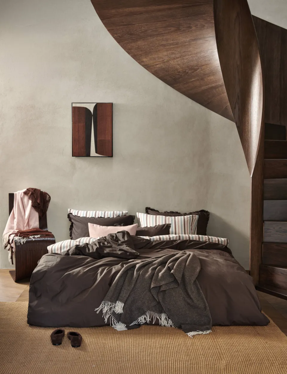 Vandyck Pure 83 percale katoenen 1-persoons dekbedovertrek bruin, foto 4