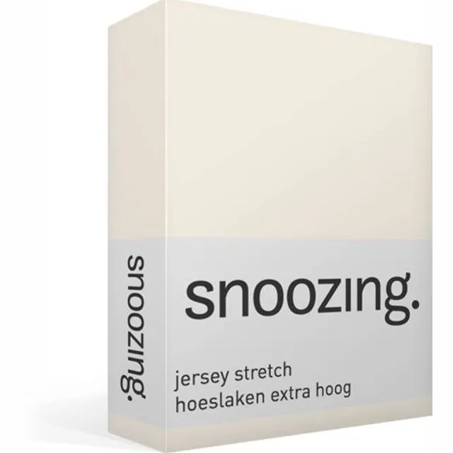 Snoozing Jersey Stretch - Hoeslaken - Extra Hoog - Lits-jumeaux - 160/180x200/220 cm - Ivoor