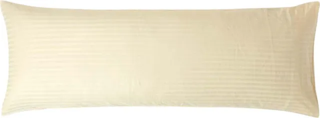 Homescapes Satijn Streep Katoen Kussensloop 50x140 cm Langwerpig – Geel – 100% Egyptisch Katoen – Draaddichtheid 330