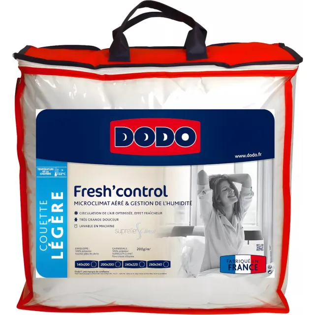 Vente-unique Anti-transpiratiedekbed DODO - 140 x 200 cm - FRESH CONTROL Wit