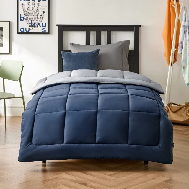 Unyqoos ® Comfortabel en Stijlvol Omkeerbaar Dekbed voor Alle Seizoenen met Oeko-Tex Certificering blauw