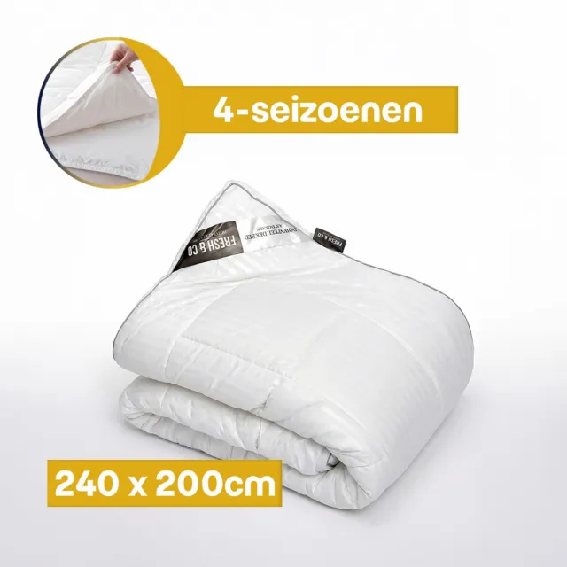 Dekbed-Discounter Fresh and Co 4-seizoenen dekbed 240 x 200 cm - Microdons - Wasbaar dekbed - Wasbaar op 60 graden - Anti-allergisch en huisstofmijtwerend - Wit