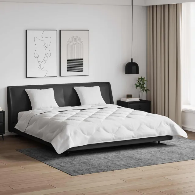 vidaXL Zomer Dekbed met kussen 3 st Wit Microvezel