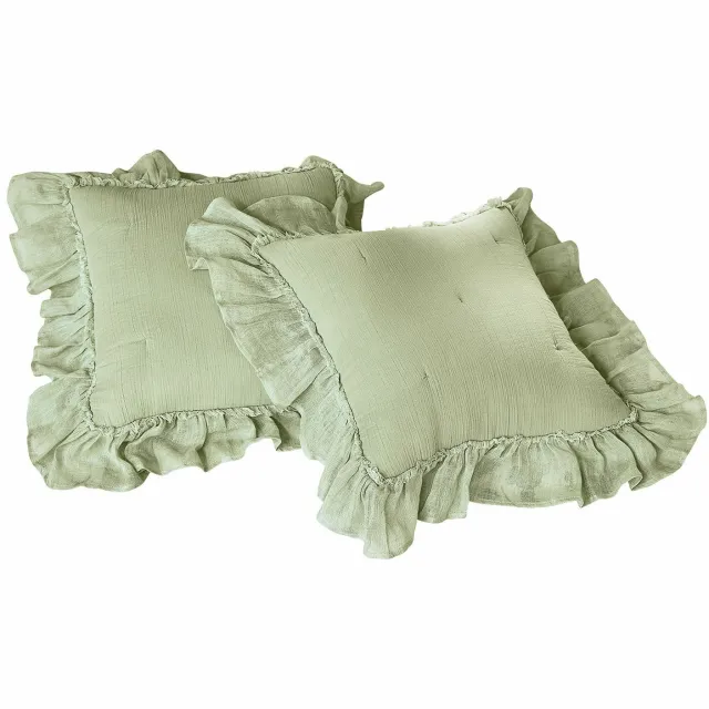 Loberon Kussenhoes set van 2 Martone groen