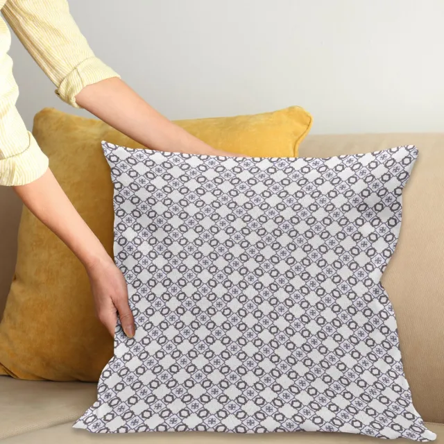 ABAKUHAUS Abstrakt Kussenhoes – Sterren & Driehoeken – Dubbelzijdig bedrukt – 50x50 cm Wit, Donker, Warm Taupe