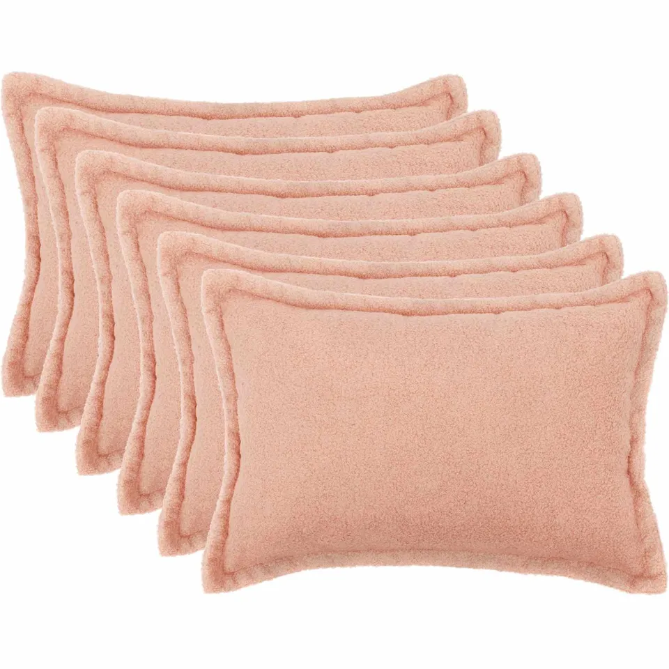 vidaXL Kussensloop 6 st HOUTEN Roze 50 x 70 cm Bouclé, foto 3