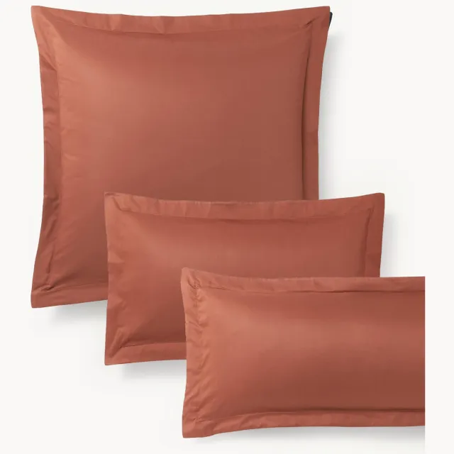 Westwing Collection Katoensatijnen kussenhoes Premium Terracotta