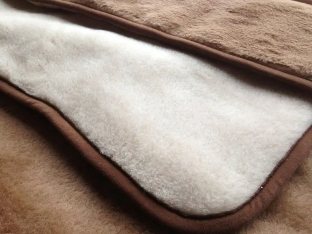 OnceDoce® Dekbed 100% Wol - Dubbelzijdig - Puur Australische Merino & Kamelen Wol Blend – Premium Wollen Deken OnceDoce® 2 x 450 g/m² - Warm Ademend Zacht – Woolmark ® Keurmerk - Wasbaar – 160x200cm wit bruin