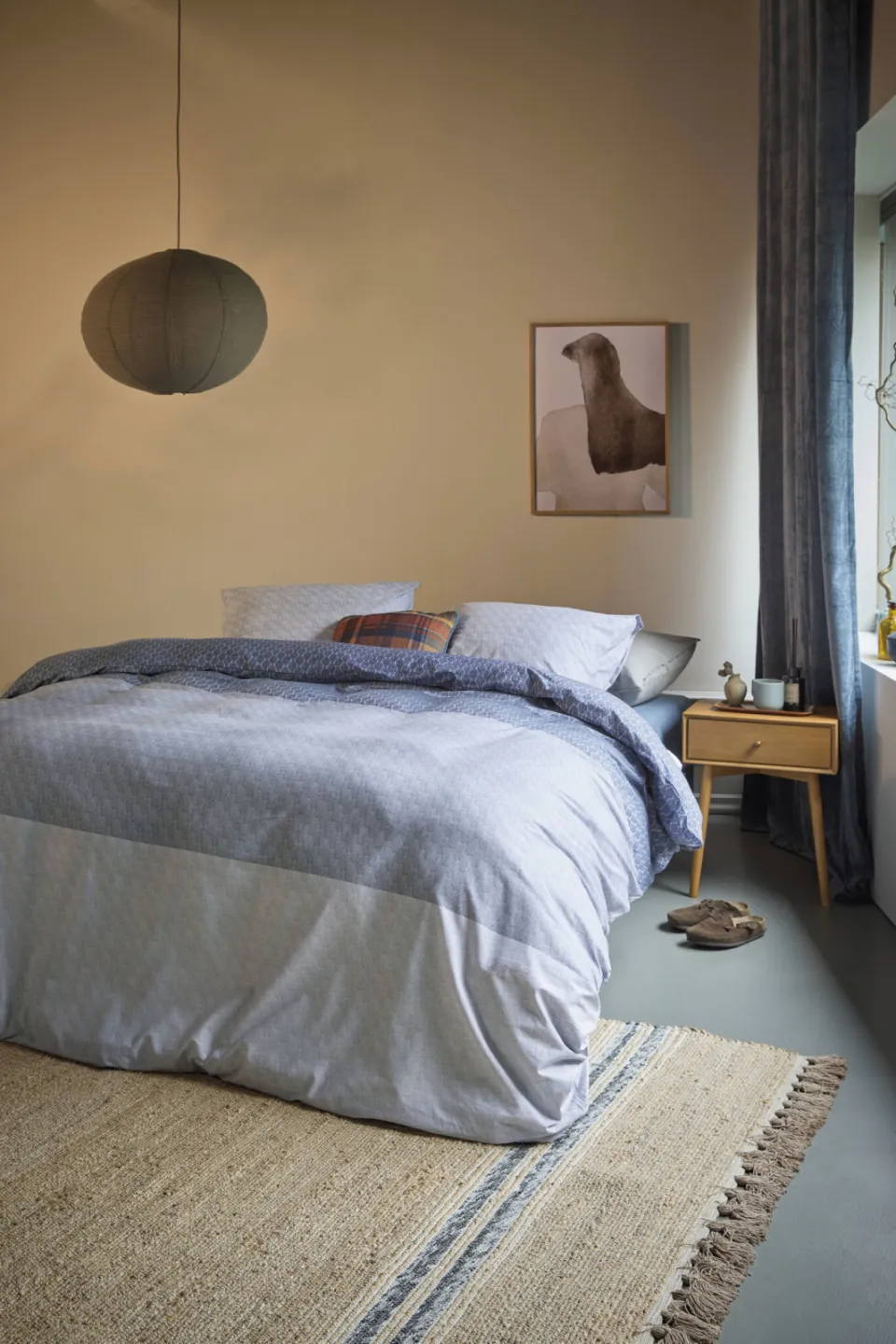 Beddinghouse Sanna katoenen dekbedovertrek 1-persoons blauw, foto 3