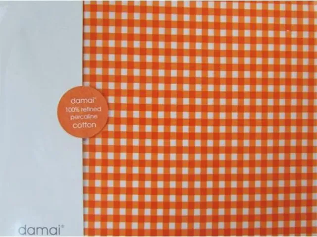 Damai Vichy Hoeslaken Katoen - Eenpersoons - 90x200 cm - Orange Oranje