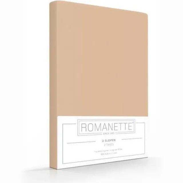 Romanette Kussenslopen Katoen Camel (2 Stuks) - 65 x 65 cm - [Beige]