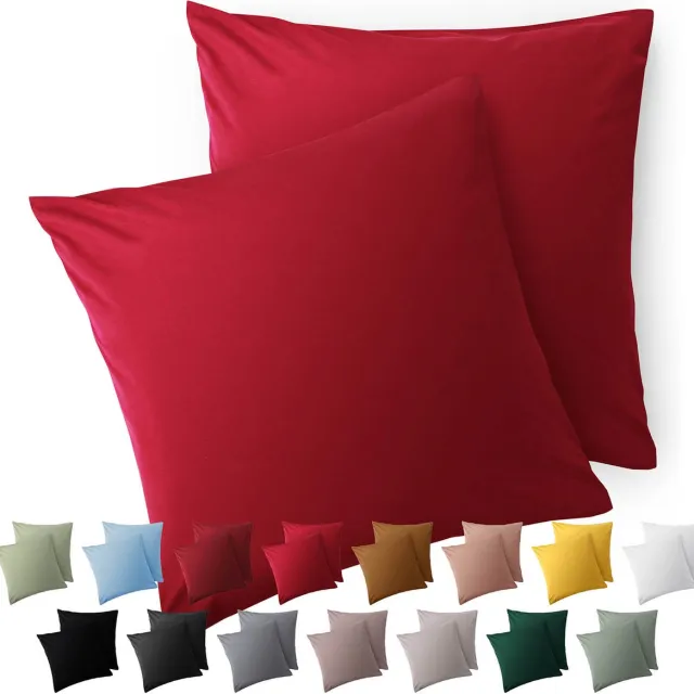Blumtal Kussensloop Microvezel Kussenhoes 50 x 50 cm - Rood - Met Rits - Set van 2