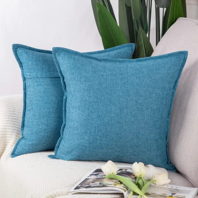 Madizz Set van 2 Decoratieve Kussenslopen 60x60 cm Blauw voor Sofa en Slaapkamer