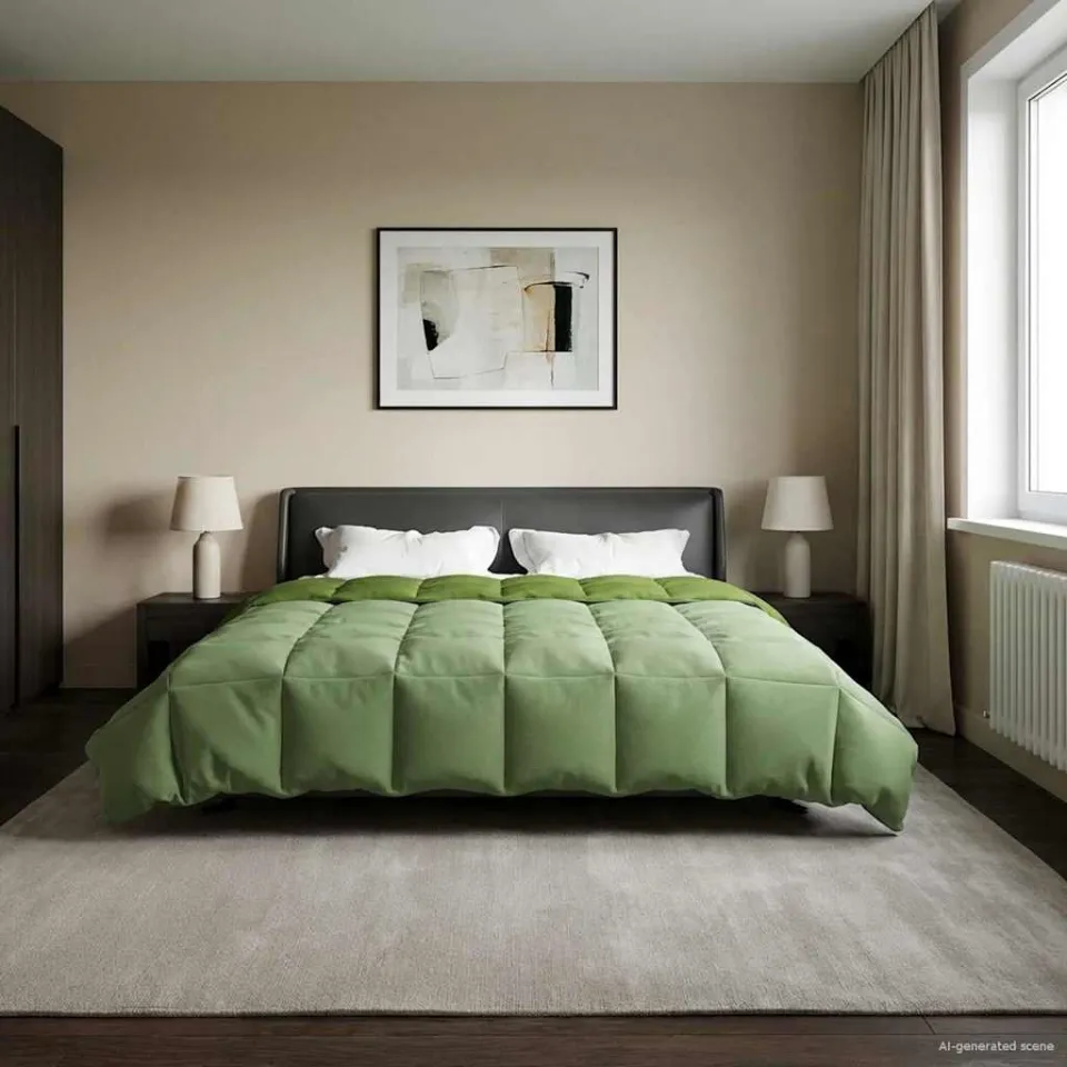 vidaXL Winter Dekbed 220 x 260 cm Winter Microfiber (100% polyester) groen, foto 4