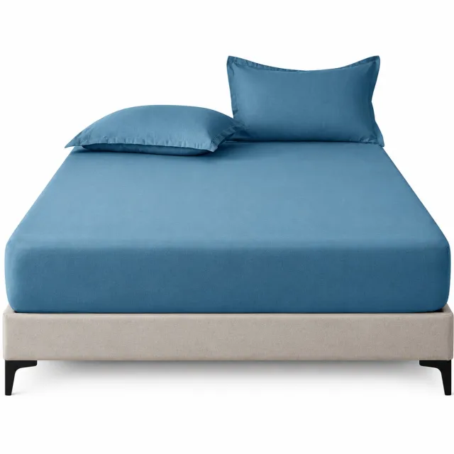 SWGOTA Blauw effen polyester hoeslaken 99 x 190 cm