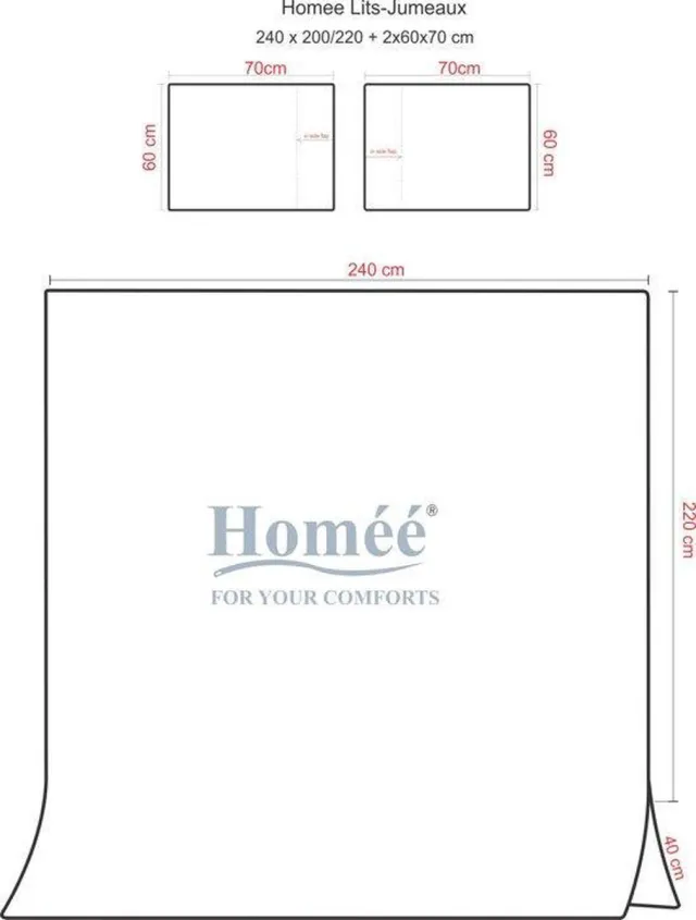 Homéé® Dekbedovertreksets - Members Only - 100% Katoen Lits-jumeaux 240x200/220 cm +2 slopen print