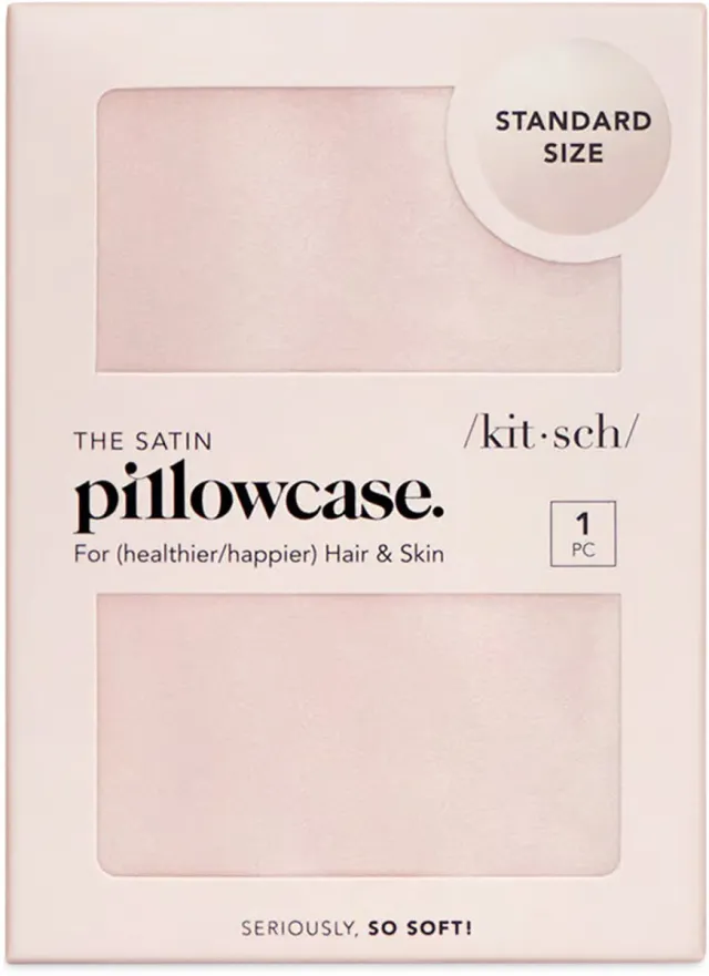 kitsch Satin Standard Pillowcase, Blush | Kitsch | Kussensloop