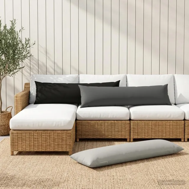 vidaXL Kussensloop 2 st HEERLEN Antraciet 40 x 145 cm Polyester Anthraciet
