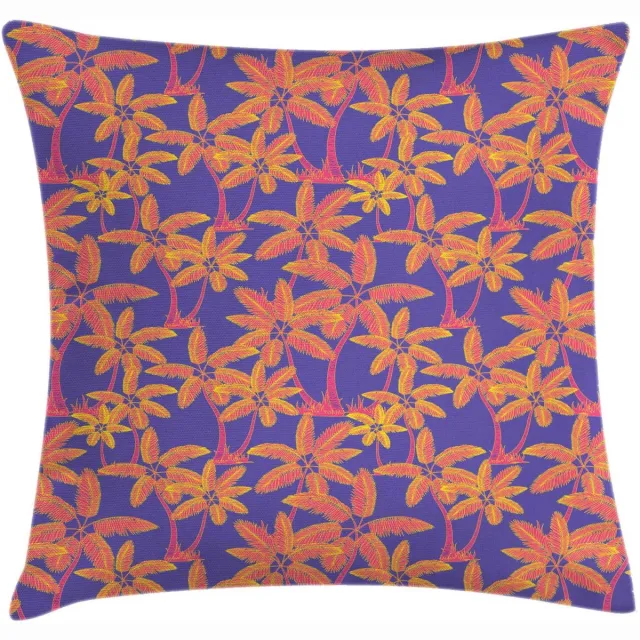 ABAKUHAUS eilandkussen – Hawaiiaanse palmen – 50x50 cm – dubbelzijdig Blauw