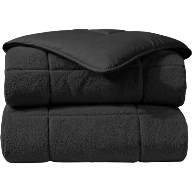 Zelesta Teddybed Antraciet 240x200 - Teddy Dekbedovertrek - Fluffy Dekbedovertrek - Wasbaar dekbed - Dekbed zonder overtrek