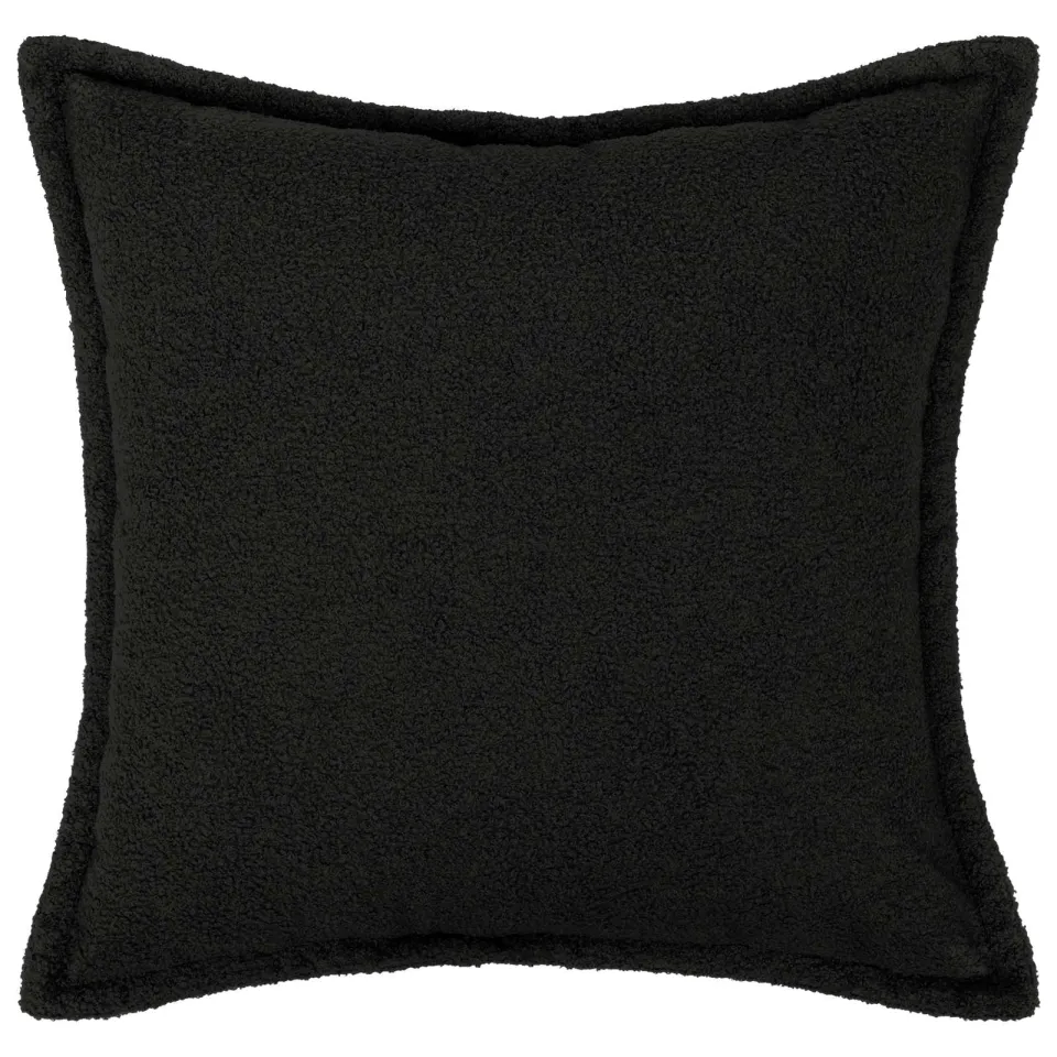 vidaXL Kussensloop 2 st HOUTEN Zwart 55 x 55 cm Bouclé