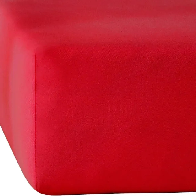 Moodit Hoeslaken Alina Uni Deep Red - 160 x 200/220 cm - Katoen Jersey Rood