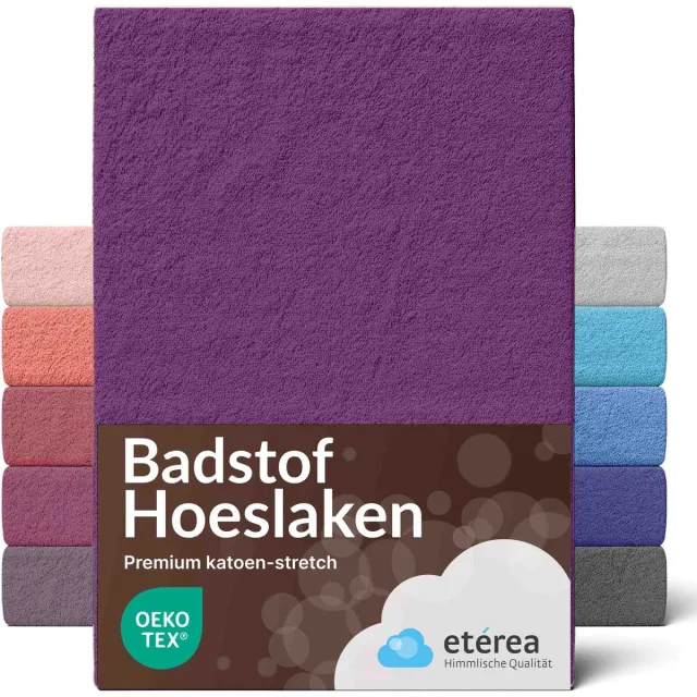 etérea Himmlische Qualität etérea Frottee badstof hoeslaken Pruim 140x200 - 160x200 cm Plum