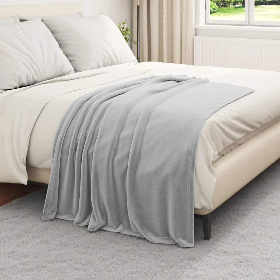 vidaXL plaid Grijs 150 x 130 cm 0,51 kg Fleece, foto 3
