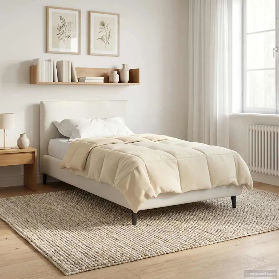 vidaXL Zomer Dekbed 140 x 220 cm Zomer 200 GSM Microvezel Crèmekleurig, foto 4