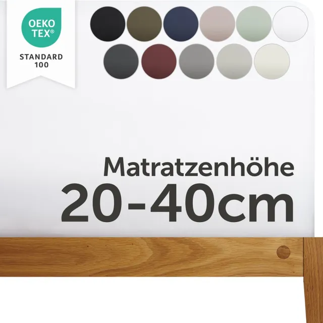 Blumtal Boxspring Hoeslaken - 180 tot 200 x 200 tot 220 cm - Matrashoogte 20 tot 40 cm - Katoenen Hoeslaken - Boxspring en Waterbed - Oeko-TEX gecertificeerd - Wit