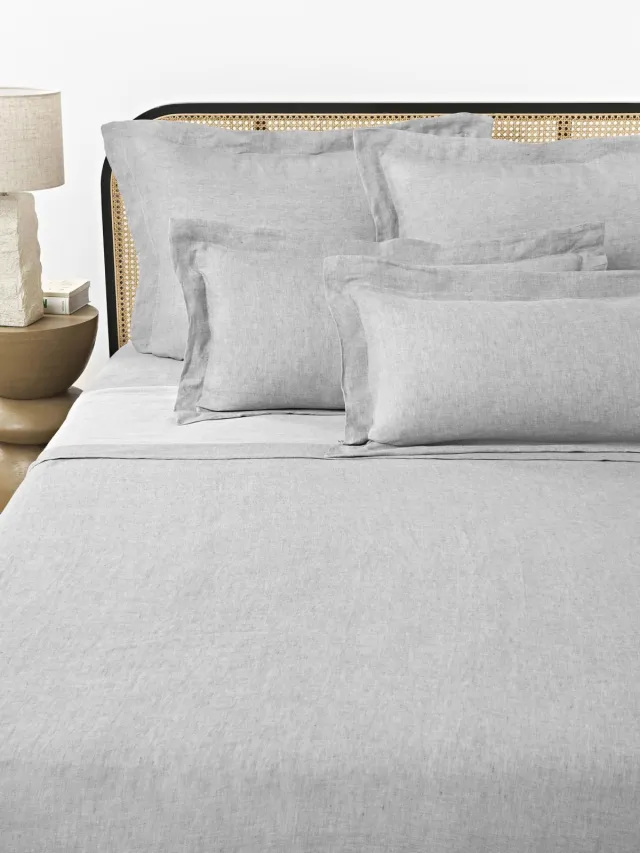 Westwing Collection Linnen laken Linna Grijs