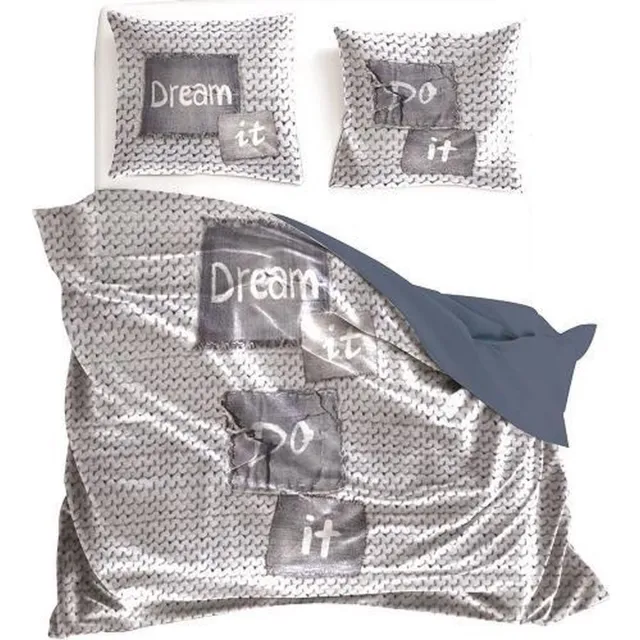 Homéé® Dekbedovertreksets - Do it - 100% Katoen eenpersoons 140x200/220 cm +1 sloop Dubbel face