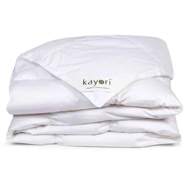 kayori Anori Zomerdekbed Dons - 240x220 - Gerecycled Ganzendons - Luchtig & Isolerend - Katoenen Tijk Wit