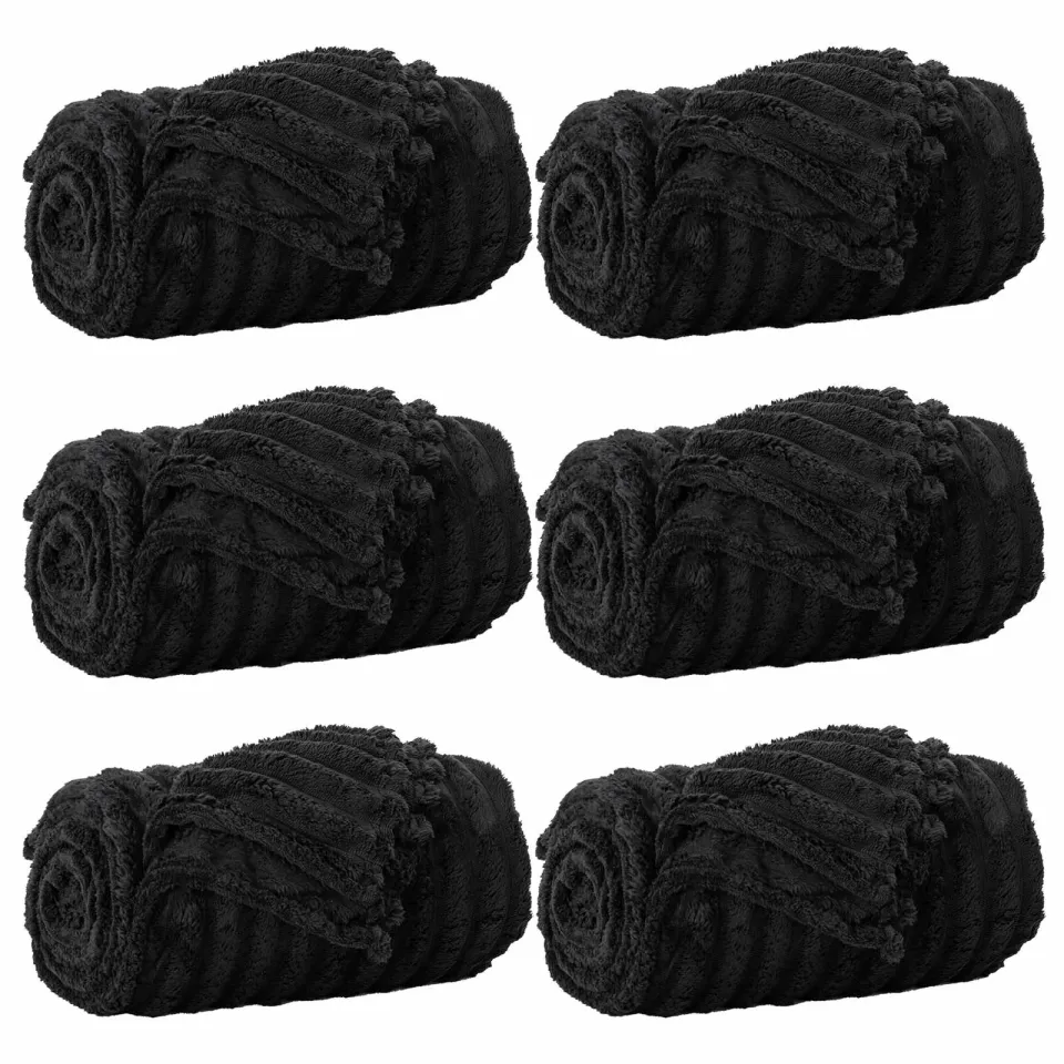 vidaXL Kleden 6 st Zwart 270 x 240 cm 10,96 kg Fleece