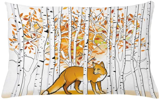 ABAKUHAUS Kussenhoes Jacht Vos Herbstbos – 65x40 cm – Tweezijdig bedrukt Oranje