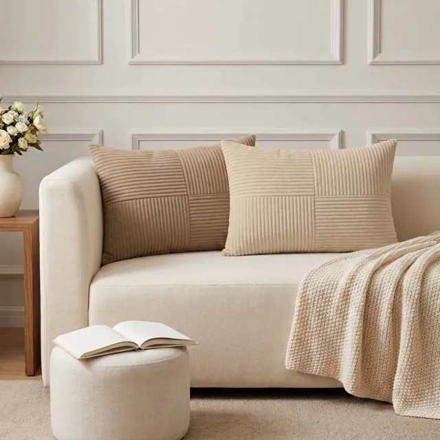 vidaXL Kussensloop 6 st ALMELO Taupe 50 x 70 cm corduroy