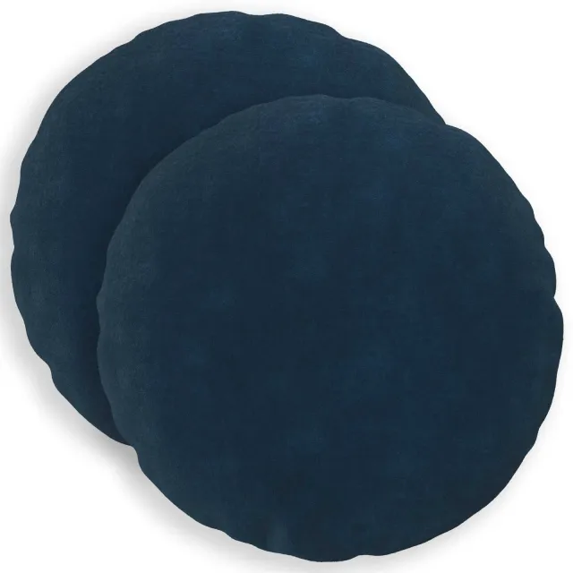 vidaXL Kussensloop 2 st HEERLEN Blauw Dia. 60 cm Microfiber Fleece