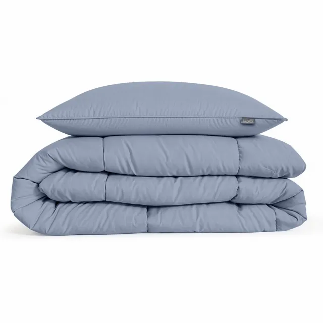 Eleganzzz Eazy Dekbed zonder Overtrek Inclusief Kussensloop Blue 140x200cm - Blauw Dekbed - Wasbaar Dekbed - Hoesloos Dekbed - All Year Dekbed - Eenpersoons Dekbed