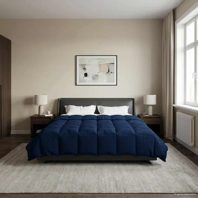 vidaXL Winter Dekbed 220 x 260 cm Winter Microfiber (100% polyester) Blauw