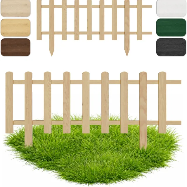 Floranica Perkhekje Tuinhek Grenen tuinhek Gazonrand 40 x 100 cm Natuur Houten Sierhekwerk Decoratief Borderrand Tuinaanleg 1 Stk. / Natuur