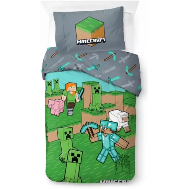 Minecraft Dekbedovertrek animals and mobs - katoen Multicolor