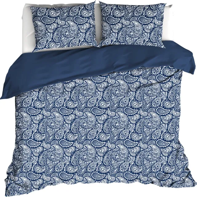 De Witte Lietaer Dekbedovertrek Igor, Royal Blue - Katoen Percal Blauw