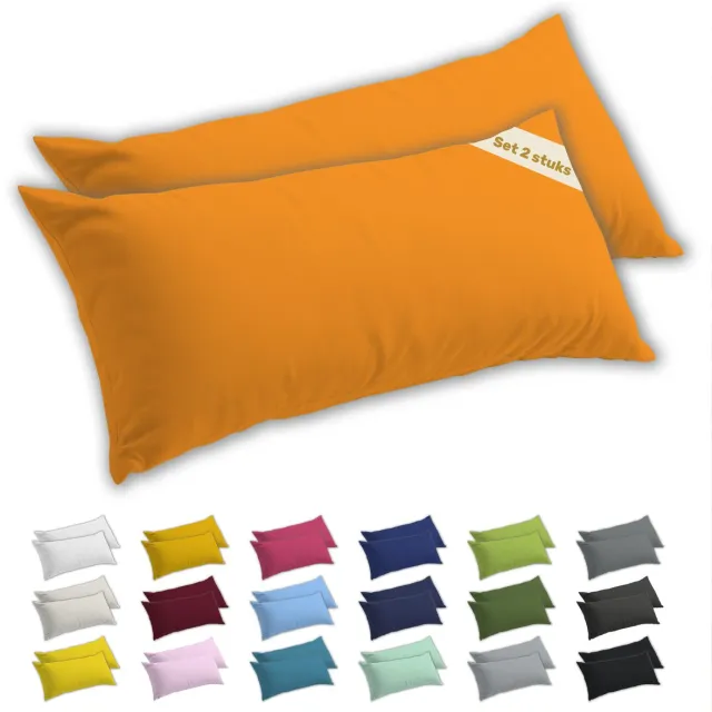 lavea Zijslaapkussenslopen 40x145 cm Set van 2 – Kussenhoezen van 100% Zachte en Ademende Jersey Katoen met YKK Ritssluiting – Zonsondergangrood Avondrood
