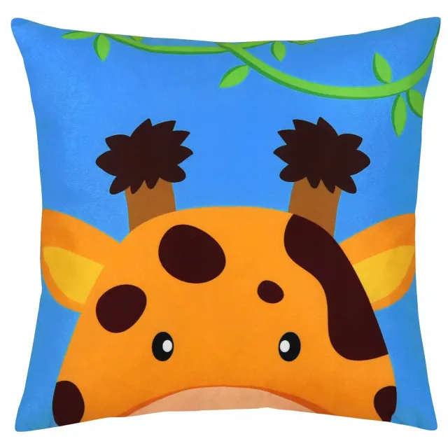 DOMAREX Fluwelen Kussensloop Safari Giraf 40x40 cm voor Kinderkamer Rood