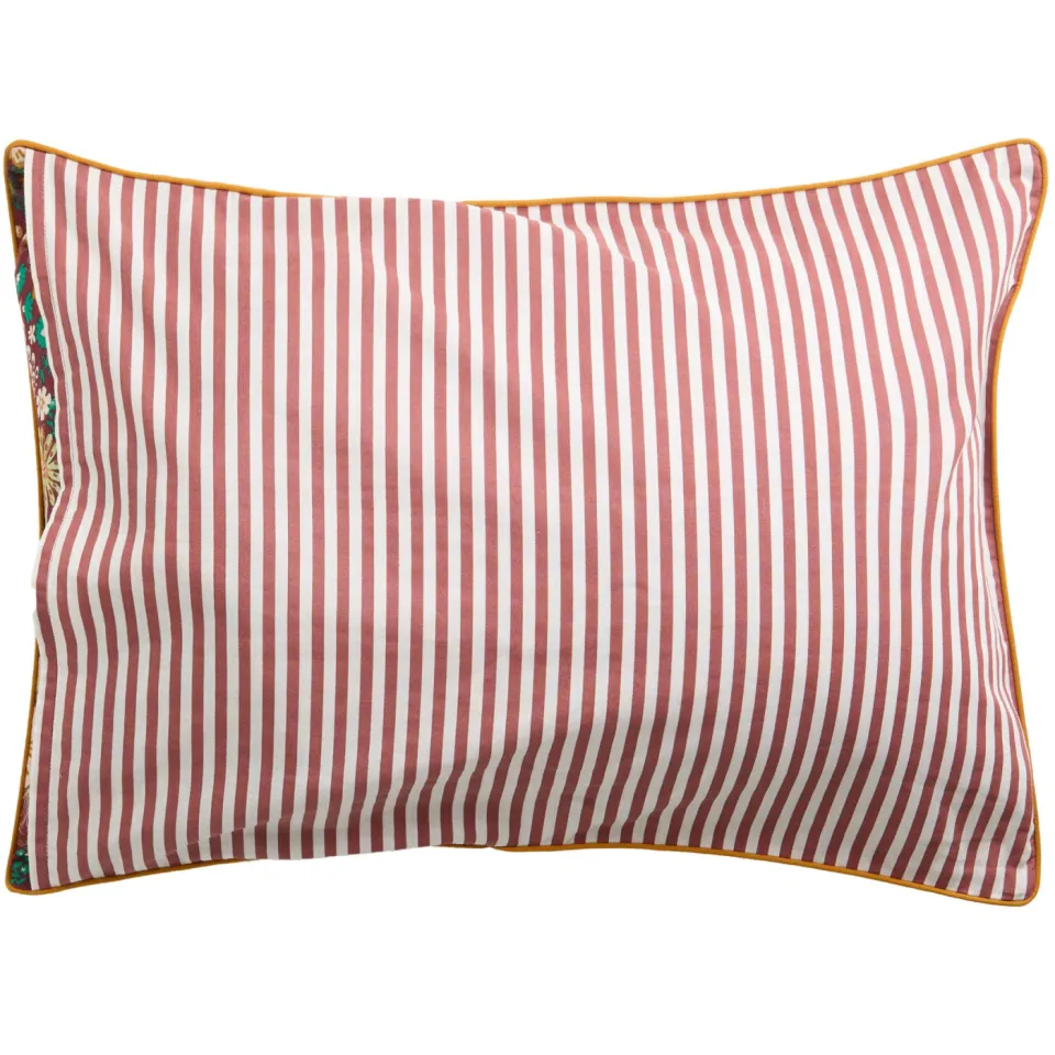 NOUS Living Cottage kussensloop katoen gebloemd donkerrood