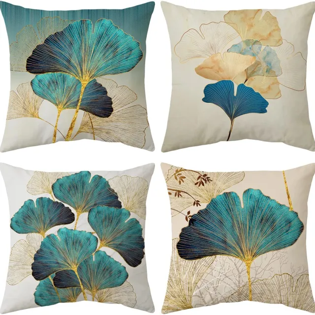 Ibenzoa Zachte Fluweel Kussenslopen - 45x45cm - Ginkgo Biloba Fluweel kleur