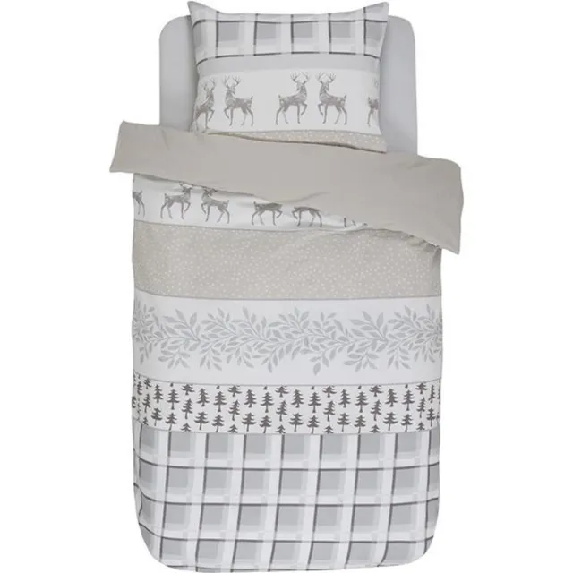 Vanezza Winter Wonder Dekbedovertrek - Flanel - Eenpersoons - 140x200/220 cm - Ecru