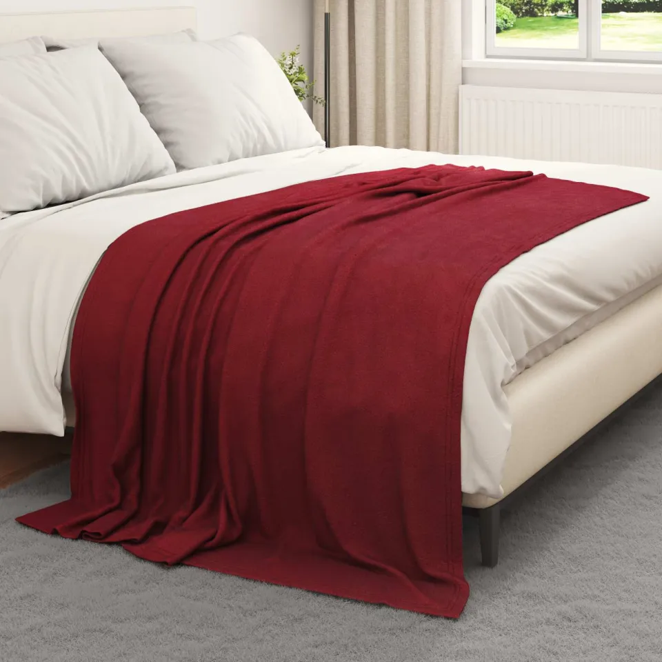 vidaXL Kleden 24 st Bordeaux Rood 200 x 150 cm 10,08 kg Fleece, foto 3