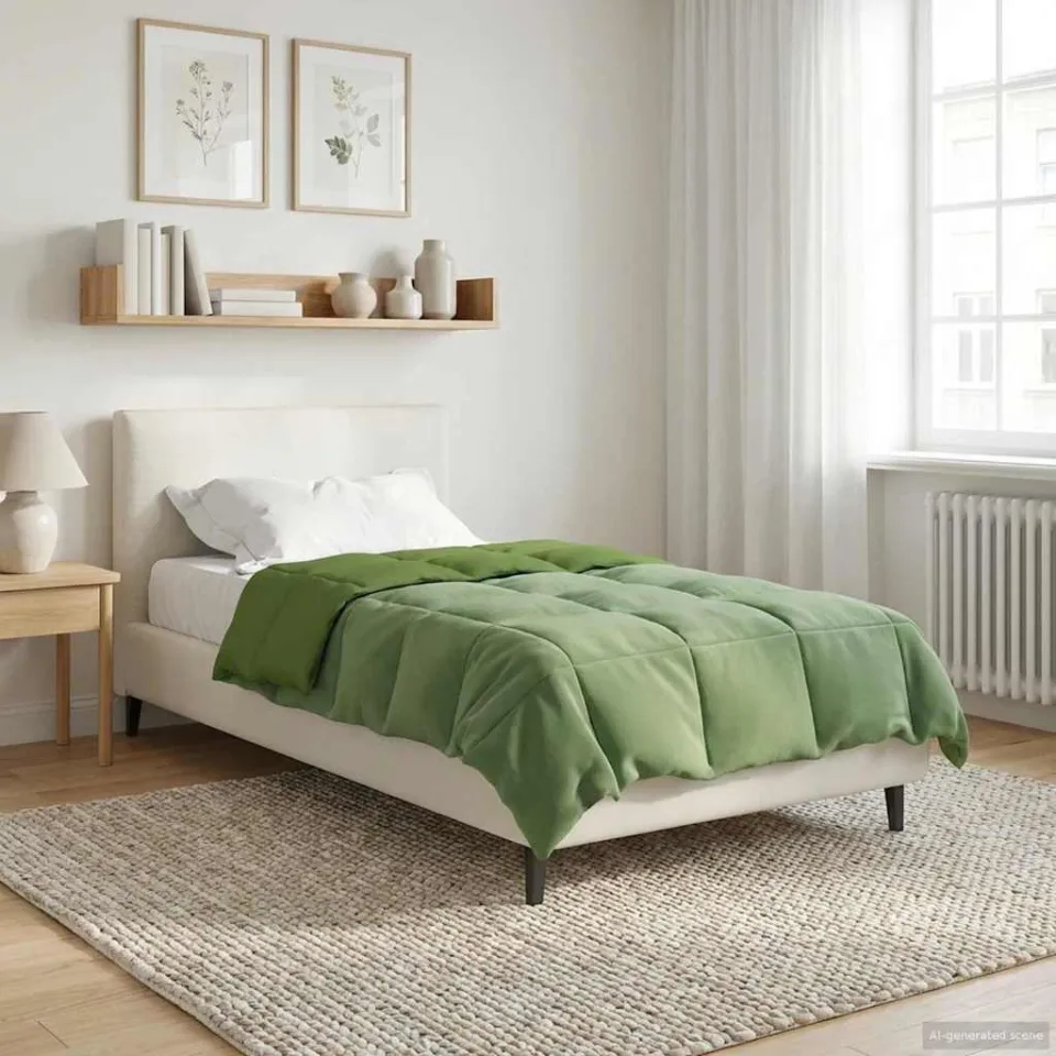 vidaXL Winter Dekbed 155 x 200 cm Winter Microfiber (100% polyester) groen, foto 4